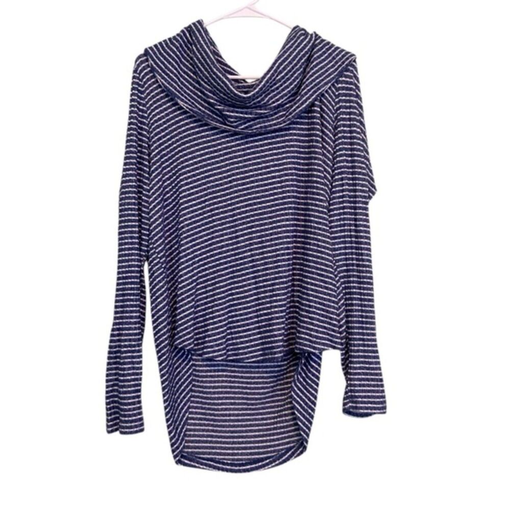 Lucky Brand Bonne Chance Ribbed Cowl Neck Pullover Sweater Large